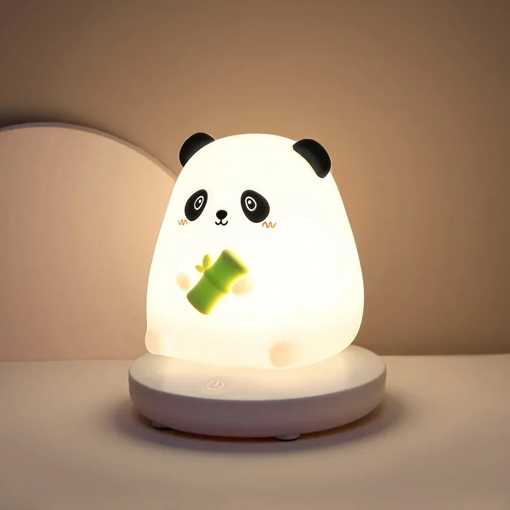 LED Silikon Djur: Panda, Hamster, Gris och Kanin